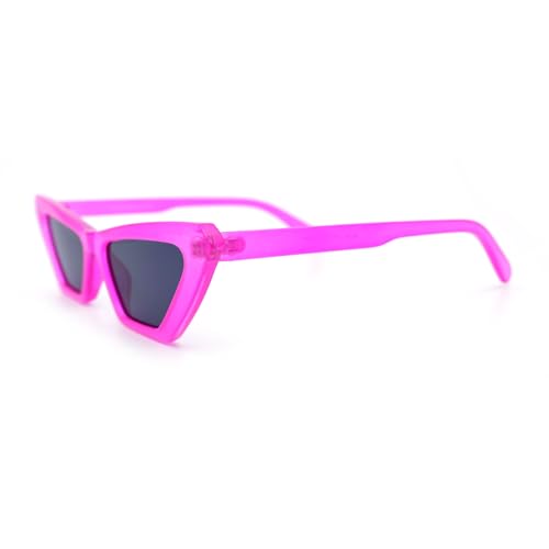 Sa106 A079-PK-BK-SS7839CRY Womens Neon Pop Color 80S Squared Cat Eye Sunglasses  thumb #8