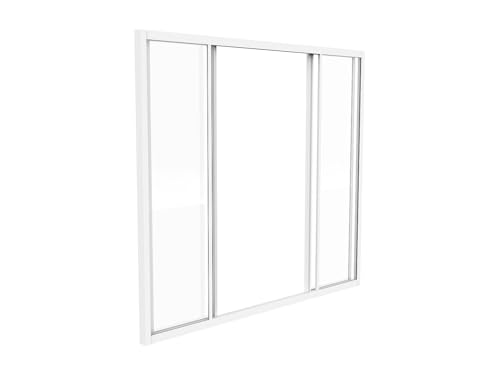 Venta-Unica - Cristalera corredera de Aluminio Blanco Lacado 120x105 cm - Ravena