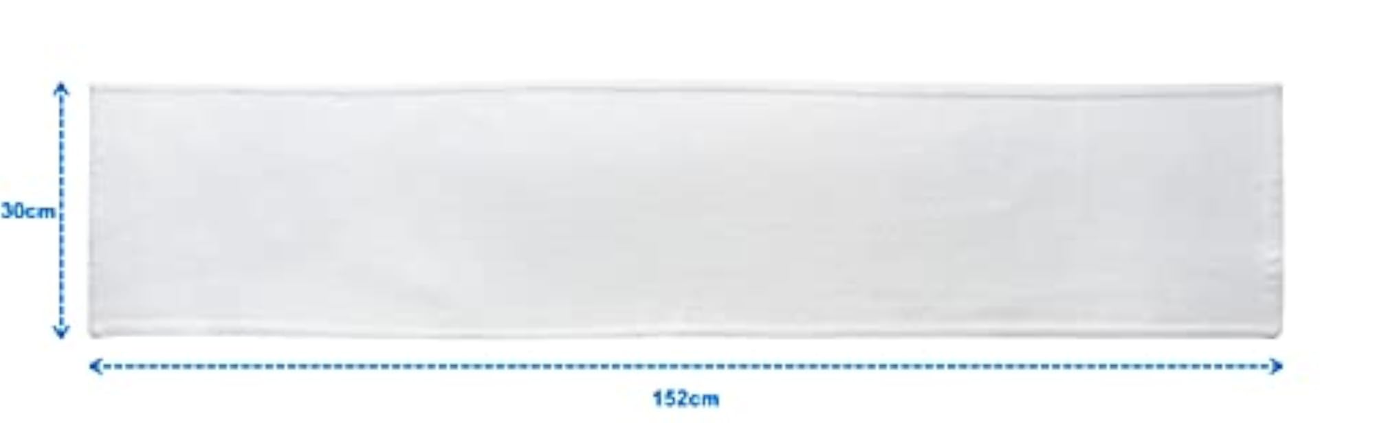 Cotton Plain Pattern Table Runner, 30x152cm (White)