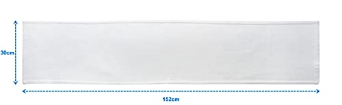 Image of Airwill Cotton Plain White Designed Solid Pattern Table Runner Length 152cm (White, Pack of 1)