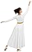 QZSH Praise Dance Dresses for Women Liturgical Dance Dress Fit Full Length Metallic Long Sleeve Dancewear,Upper Lining(238109-07-M)