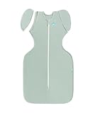Love to Dream Swaddle Up Transition Bag - Arms Up Position - Light and Ultra Breathable Cotton - Twin Zip - Zip Off Wings - Spring, Summer - Sleep Bag - 0.2TOG - Olive, Medium (6-8.5kg)