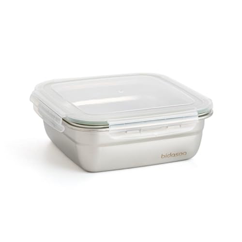 Bidasoa Theo Recipiente Cuadr Hermético Acero Inox 18,3,5x18,3x6,8cm - 120cl Acero Inox No Apto Microondas Reciclable