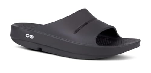 OOFOS - Unisex OOahh Sport - Post Run Recovery Slide Sandal (Jet Black, US Men's Size 7/Women's Size 9)