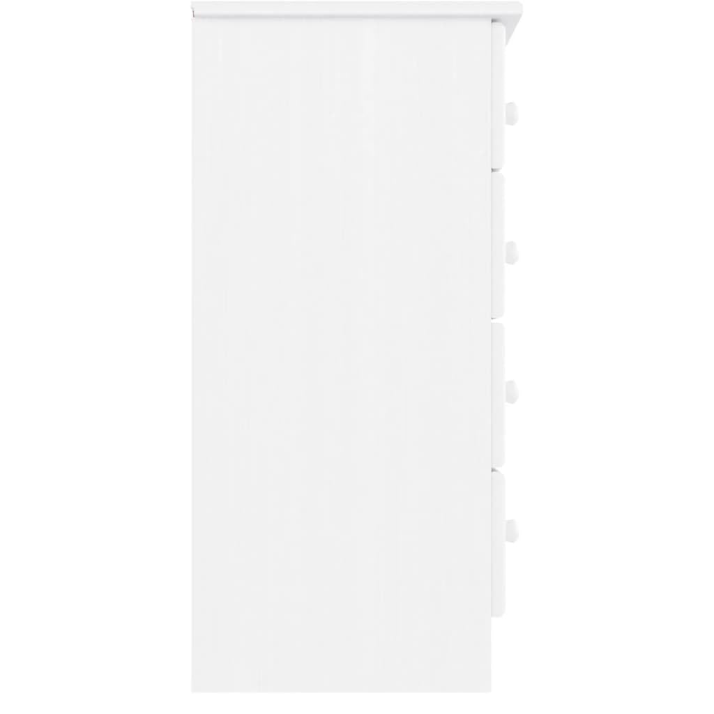 vidaXL Cassettiera ALTA Bianca 77x35x73 cm in Legno Massello di Pino
