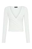 Lshyuehao Women Pilates Wrap Top Front Tie Slim Deep V-Neck Cross Wrap Tops Workout Pilates Ballet Yoga Shirt Y2K Coquette Blouses (F-White, S) - Image 7