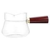 VICASKY Hitzebeständiger Glastee ausgießer mit Seitlichem Holzgriff Transparent Antiskalierender Griff Praktischer Teeverteiler für Losen Tee Edles Glas teeset Teegeschenk für Zuhause und