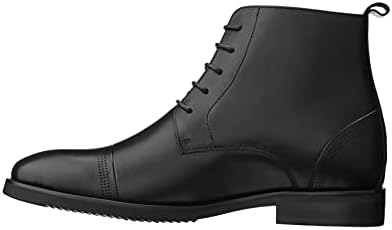 CALTO Men's Invisible Height Increasing Elevator Shoes - Black Premium Leather Lace-up Cap-Toe Dress Boots - 2.8 Inches Taller - K28003 - Size 9 D(M) US | Image 2