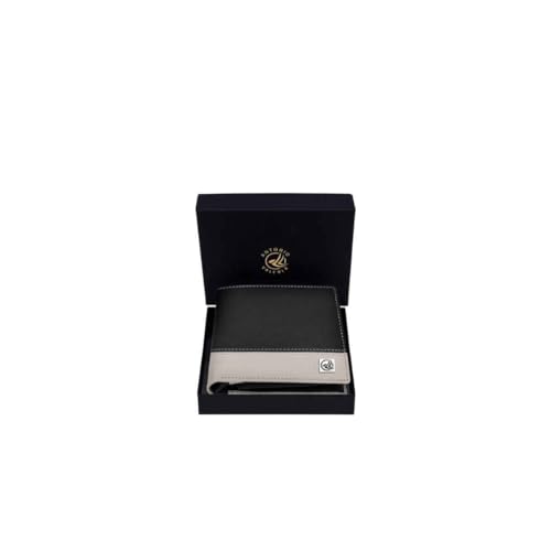 Image of ANTONIO VALERIA Jake Black /Sand Leather Wallet for Men