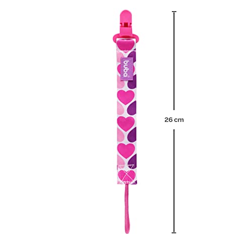 Buba Corações Prendedor de Chupeta, Roxo/Rosa
