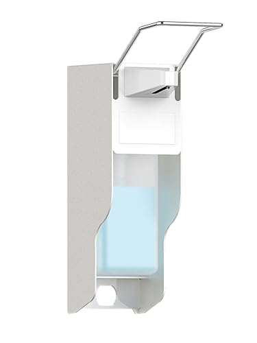 Eurospender 500 Ml Desinfektionsspender Wand Aluminium Seifenspender Wandbefestigung Mit Ellbogendruck Für Desinfektionsmittel Und Handseifen, Weißer Seifenspender