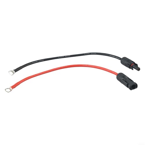2 cables de extensión solares fotovoltaicos con conector impermeable y terminal para...