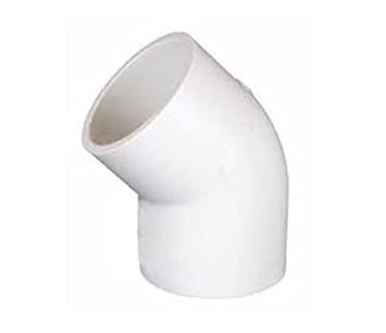 Sai Machinery PVC Plastic Elbow Pipe Fitting Coupling Elbow Connector 45`Degree White Size: 1/2 inch (Pack of 4)