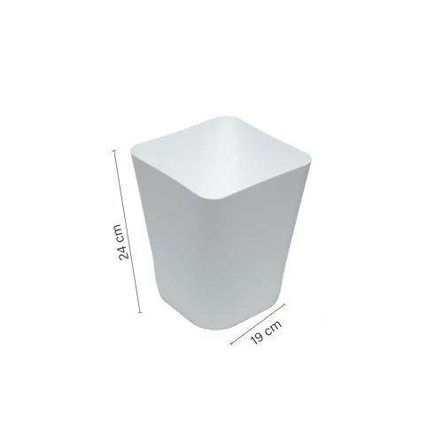 Gluman Open-Top Waste Bin for Home and Office | High Grade Plastic | Conveniently Small and Portable Size | Durable & Long-lasting (7 Litre Bin) (Grey (Pack of 2))