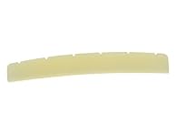 Color: Unbleached (Curved Bottom, not Flat Bottom) Dimension: 42x3.2x5/5.6/4.6 (mm) String Spacing (E to E): 35.4mm Important note: you may need to sand or deepen the slots, and polish it when you install the nut.