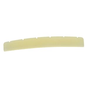 KAISH Gebogen 42mm Ongebleekte Pure Bone Moer Gitaar Slotted Bone Moer voor Strat/Tele 42×3.2mm