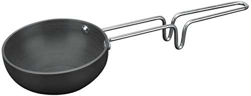 Non-Stick Aluminium Tadka frying pan, Black color, Dishwasher Safe, Non Sticking Mini Frying Pans for Cooking -11in