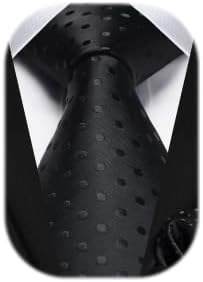 HISDERN Men's Tie and Pocket Square Set Striped Polka Dot Silk Ties for Men Formal Classic Elegant Necktie & Handkerchief for Business Wedding Party