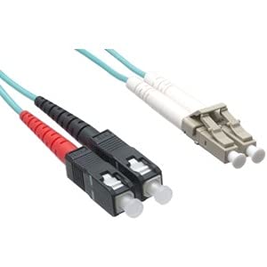 Axiom AXG96705 Patch Cable, LC Multi-Mode (M) to SC Multi-Mode (M), 197', Fiber Optic, 50/125 Micron, OM4, Aqua