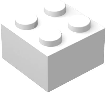 Classic White Bricks Bulk, White Brick 2x2, Building Bricks Flat 200 Piece, Compatible with Lego Parts and Pieces: 2x2 White Bricks(Color: White)
