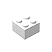Classic Brick Block Bulk, White Bricks 2x2, Building Bricks Flat 100 Piece, Compatible with Lego Parts and Pieces: 2x2 White Bricks(Color:White)