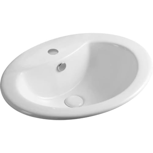 Lavabo sopra-piano con foro rubinetto 56x46cm - LS66