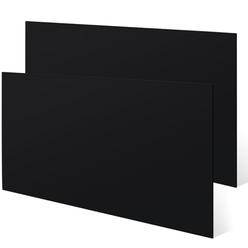 Sasylvia 2 Pcs Black HDPE Sheet, 1/4" x 8" x 12" HDPE Plastic Board Flexible High Density Polyethylene Sheet Solid Plastic Block for DIY Projects for Machining Home