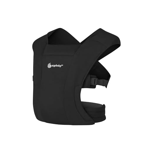 Ergobaby Embrace Newborn Baby Carrier for Infants 0-12 Months (7-25 lbs) - Ergonomic 2-Position Infant Carrier with Head and Neck Support, Hip-Healthy Positioning - Pure Black