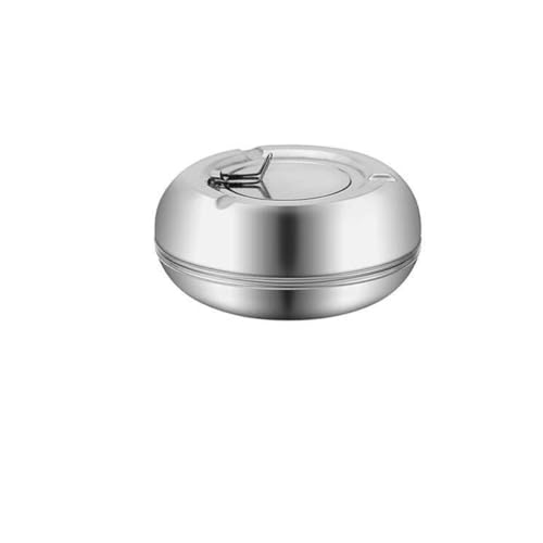 IWENZHKPA Cendrier Cendrier d'extérieur avec Couvercle, cendrier à Cigarettes d'extérieur Moderne en Acier Inoxydable, Cendriers De Table(Blue,Silver,15cm)