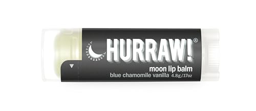 Hurraw! Moon Night Treatment (Blue Chamomile, Vanilla) Lip Balm: Organic, Certified Vegan, Cruelty and Gluten Free. Non-GMO, 100% Natural. Bee, Shea, Soy and Palm Free. Made in USA