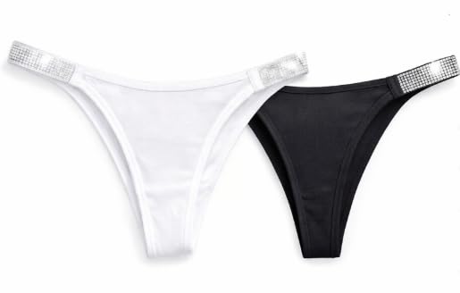 Women Cotton Thong Panties Combo Pack of 2 (Black & White) | Soft Stretchable Comfortable Innerwear for Daily User-picture-31