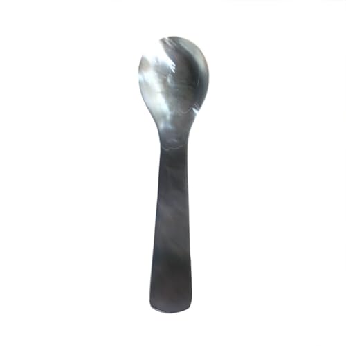 Surakey Black Mother of Pearl Caviar Spoons for Caviar, Egg, Icecream, Coffee Serving, Caviar Shell Spoon Pearl Shell Spoon Ice Cream Scoop Jam Applying Spoon Soup Eating (9x2cm), 3.54inx0.79in