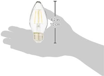 Amazon Basics 60 Watt Equivalent, Clear, Dimmable, F15 LED Light Bulb| Soft White, 4-Pack