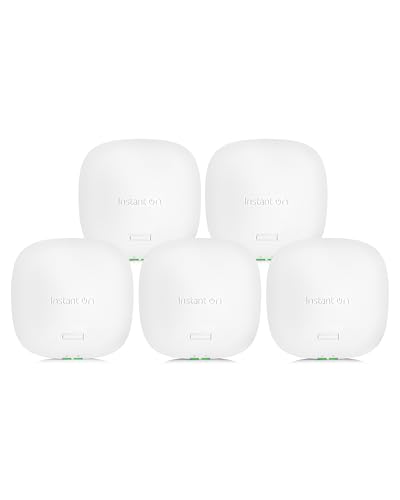 Image of HPE Networking Instant On Access Point AP22 2x2 WiFi 6 Indoor Wireless Access Point (5 Pack) | Long Range, Secure, Smart Mesh Support | Power Source Not Included | US Model (R4W01A-5PACK)