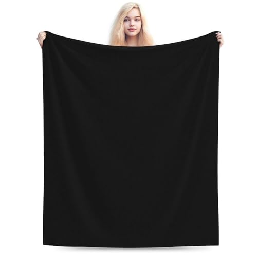 Mynvzrk Personalized Custom Blankets with Picture, Customized with Ohoto Text Logo Name Flannel Throw Blanket Gifts for Mom Dad Couple Wife Husband, Black, 40"x60"