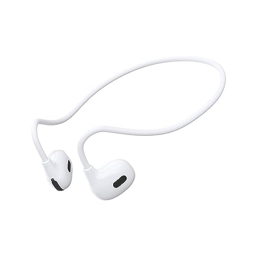REEPUD Wireless Headset pro air V5.3 + EDR Open Ear Headphone Hearing Protection Rechargeable Balanced Sound with Mic for Driving,Cycling, Running and Gym (White)