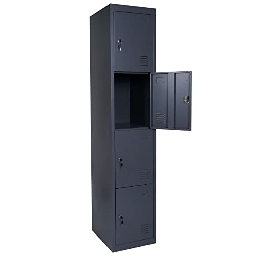 Mendler Schließfach Boston T163, Schließfachschrank Wertfachschrank Spind, Metall 180x38x45cm - anthrazit