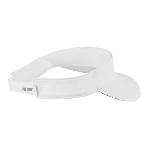 New Balance Men's And Women's Performance Uv- Protective Visor Headwear Moisture Wicking, One Size, White #TOP1