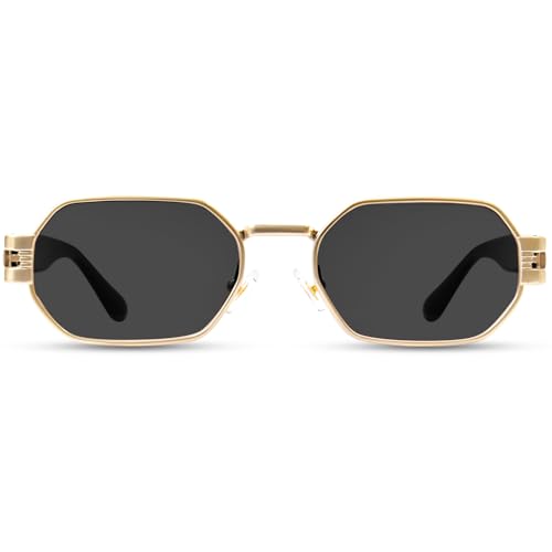 Retro Rectangle Sunglasses for Women Vintage Hexagon Frame Sun Glasses UV400 Protection Trendy Girls Glasses