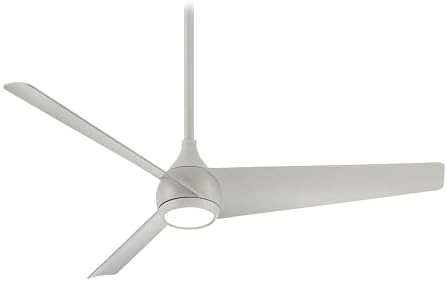 Minka Aire F678L-GRY Twist - 3 Blade Ceiling Fan with Light Kit-14.5 Inches Tall and 52 Inches Wide, Finish Color: Grey