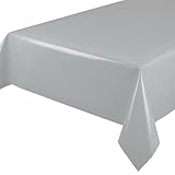 Wachstuchtischdecke Tischdecke Wachstuch abwischbar, Uni Einfarbig 180x140 cm (Rechteckig) Grau