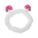 minkissy Pilz-Stirnband für Hautpflege und Gesichtswäsche, süßes Make-up, elastische Haarbänder, lustiges Korallen-Fleece-Stirnband für Kosmetik, Dusche, Bad, Salon, Spa