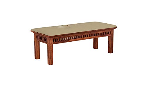 Image of Krishna Wood Decor Solid Sheesham Wood 6 Seater Dining Table | Six Seater Dinner Table with 4 Cushions Chairs & 1 Bench | Dinning Table Set 6 Seater for Living Room | Teak Finish