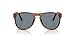 Persol PO9649S Aviator Sunglasses, Terra Di Siena/Light Blue, 52 mm