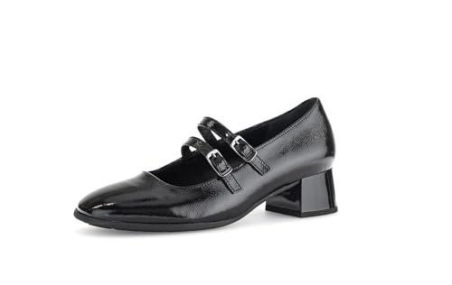 Gabor Damen Riemchen Pumps, Frauen Absatzschuhe,Best Fitting,festlich,Oktoberfest,Dirndl,Wiesn,high Heels,Heels,schwarz (Lack),38 EU / 5 UK