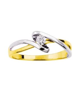 Solitaire Diamant bicolore Catalina bague en or pour sublimer vos tenues du quotidien