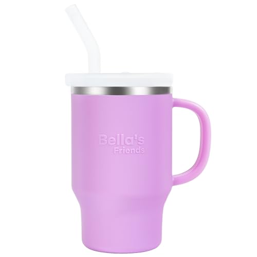Handy Mini Tumbler, 9 oz Sippy Cups for Toddlers 1-3, Stainless Interior, Leak‑Proof Toddler Cups, Birthday Gifts for 1 Year Old Girls, Baby Girl Daycare Essentials with Name Stickers, 1 Pack