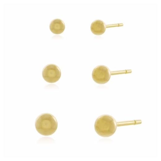 Brinco Trio Bolas Kit com 3 Pares Semi Joias Banhado Ouro 18k