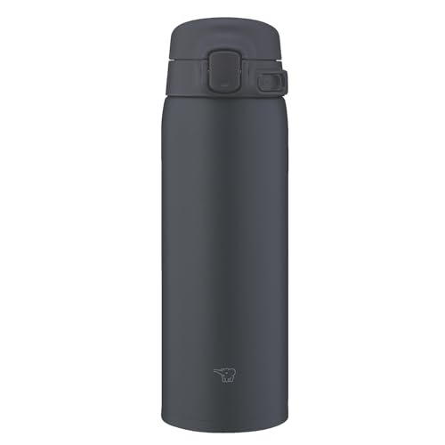 Image of Zojirushi SU-BA48-BM Water Bottle, 16.2 fl oz (480 ml), Easy to Clean, Dishwasher Safe, Seamless Stopper, Only 2 Wash Points, Lightweight & Compact, Cold Insulated, One-Touch Mug, Midnight Black