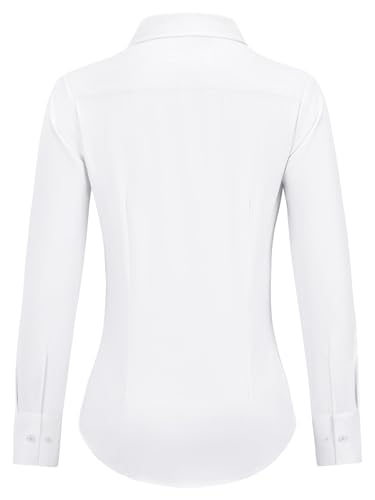 Button Down Shirts for Women Fitted Dress Shirt Wrinkle Free Collared Blouse Work Business Office Attire Fall Outfits3